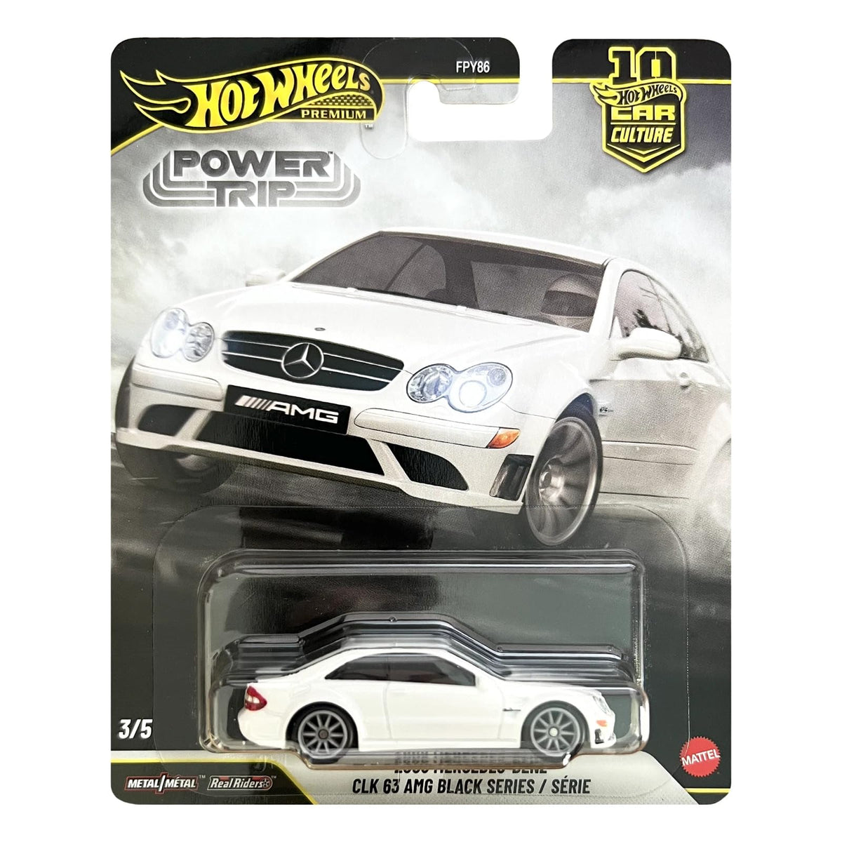 Hot Wheels Premium Car Culture Vehicle 2008 Mercedes-Benz CLK63 Black Series, Premium Collection Sports Car 1:64 Scale, for Kids Ages 3 and Up - image 3