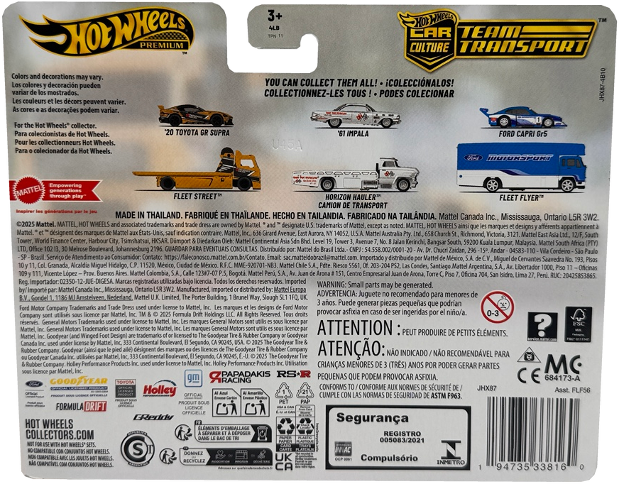 Hot Wheels Team Transport #86 '20 Toyota GR Supra & Fleet Street, Real Riders, Metal/Metal, 1:64 Scale