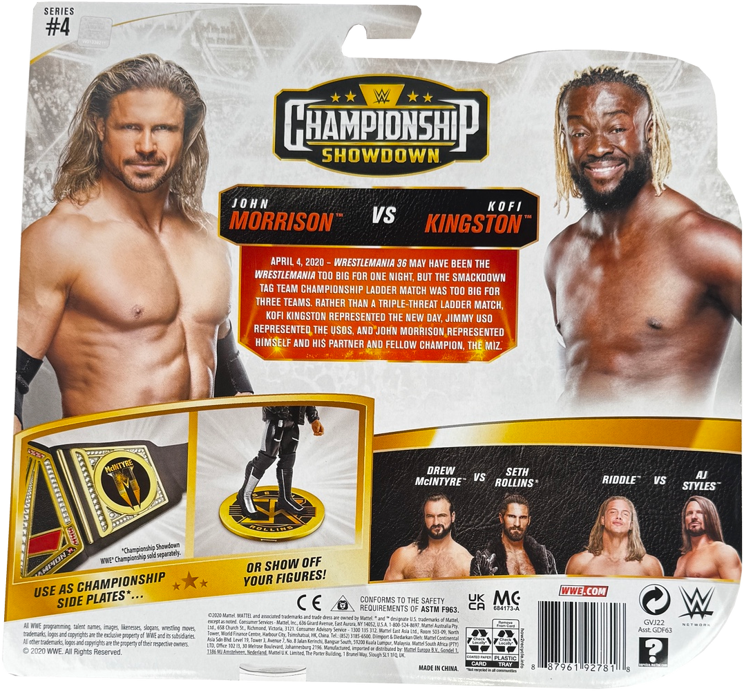 WWE John Morrison vs Kofi Kingston Championship Showdown 2-Pack 6-in Action Figures, GVJ22