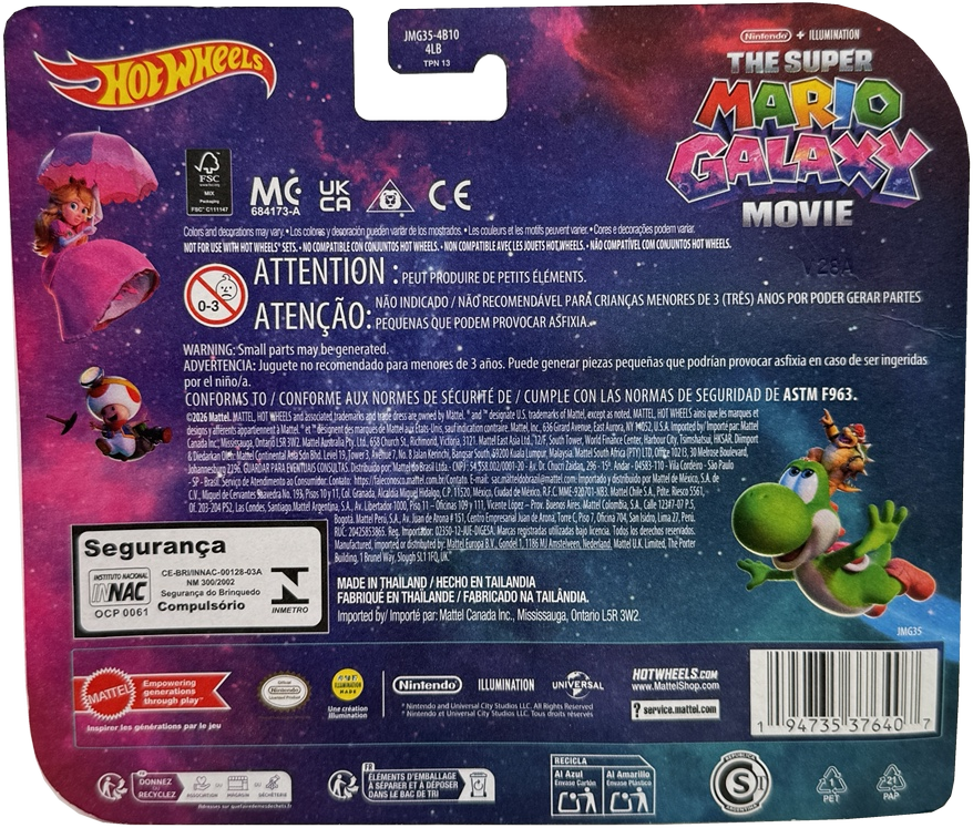 Hot Wheels Super Mario Galaxy Bowser Jr. & Mario Figure Pack, JMG35