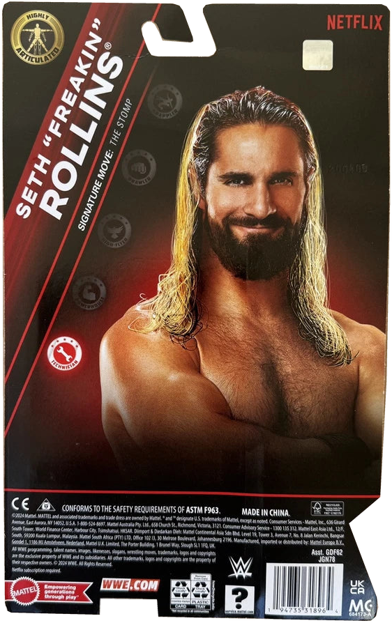 WWE Mattel Main Event Raw on Netflix Seth "Freakin" Rollins Action Figure Basic