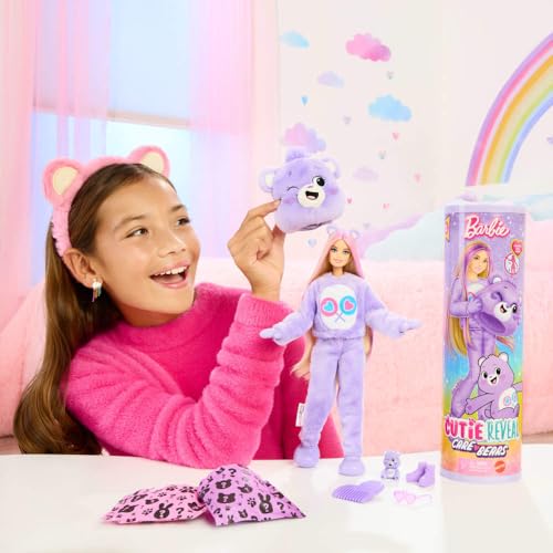 Barbie Cutie Reveal Doll & Accessories, Care Bears Series with Share Bear Plush Costume & 10 Surprises Including Color Change & Mini Bear - image 23