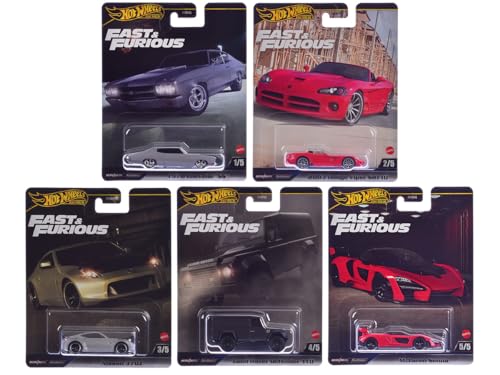 Hot Wheels Fast & Furious Premium Die-Cast Cars Collection, 5-Pack Set, 1970 Chevelle SS, Dodge Viper, Nissan 370Z, Land Rover Defender, McLaren Senna HNW46-956J - image 1