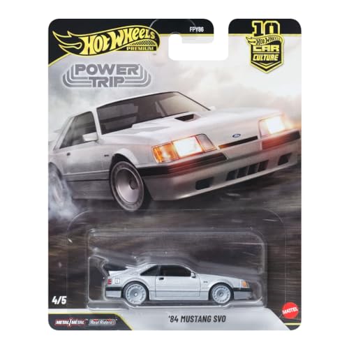 Hot Wheels Premium Car Culture Vehicle 84 Mustang SVO American Sports Car Premium Collection 1:64 Scale Metal/Metal Construction with Real Riders for Kids Ages 3 and Up - image 1