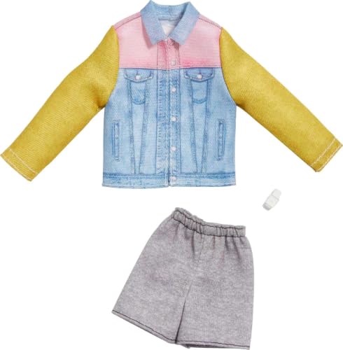 Barbie Fashions Pack: Ken Doll Clothes, Denim Jacket, Shorts, Watch, 3 & Up - image 1