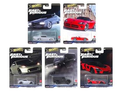 Hot Wheels Fast & Furious Premium Die-Cast Cars Collection, 5-Pack Set, 1970 Chevelle SS, Dodge Viper, Nissan 370Z, Land Rover Defender, McLaren Senna HNW46-956J - image 22