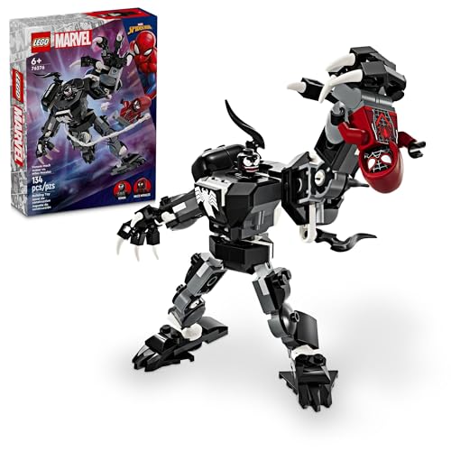 LEGO Marvel Venom Mech Armor vs. Miles Morales, Posable Action for Kids, Marvel Building Set with Minifigures, Travel Toy, Super Hero Battle Gift for Boys and Girls Aged 6 and Up, 76276 - image 1