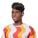 Barbie Fashionistas Ken Doll #220 with Behind-the-Ear Hearing Aids & Broad Body Wearing a Removable Orange Patterned Shirt, Shorts & Jelly Sandals - image 8