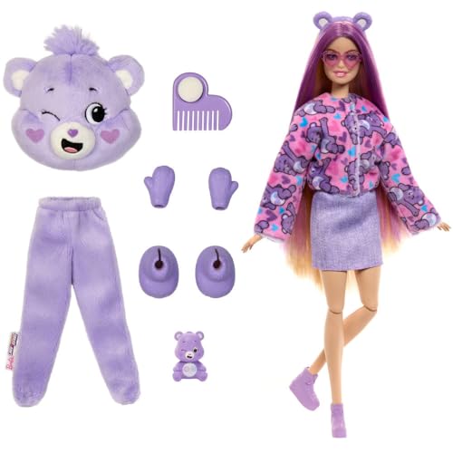Barbie Cutie Reveal Doll & Accessories, Care Bears Series with Share Bear Plush Costume & 10 Surprises Including Color Change & Mini Bear - image 8