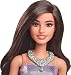 Barbie Fashionistas Doll #234 with Brown Hair, Wearing Sequined Purple Bubble Dress with Satiny Skirt, Silvery Necklace and Heels - image 9