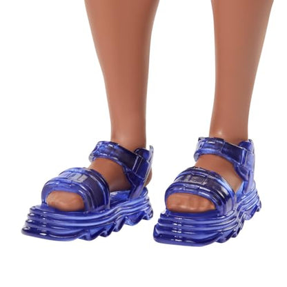 Barbie Fashionistas Ken Doll #220 with Behind-the-Ear Hearing Aids & Broad Body Wearing a Removable Orange Patterned Shirt, Shorts & Jelly Sandals - image 10