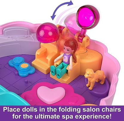 Polly Pocket Compact Playset, Groom & Glam Poodle Set with 2 Micro Dolls, Color Change & Water Play - image 14