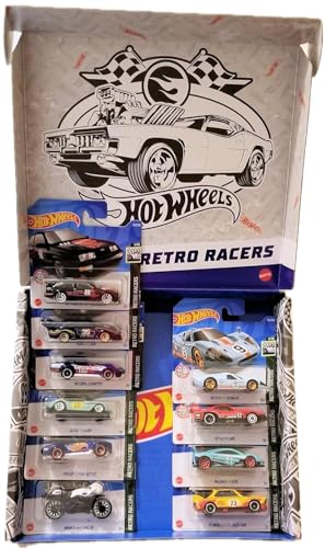Hot Wheels Retro Racers 10-Pack Die-Cast Vehicles with 1 Sticker, Ages 3+, HKL77-9796 - image 23