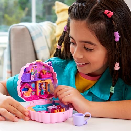 Polly Pocket Compact Playset, Groom & Glam Poodle Set with 2 Micro Dolls, Color Change & Water Play - image 5
