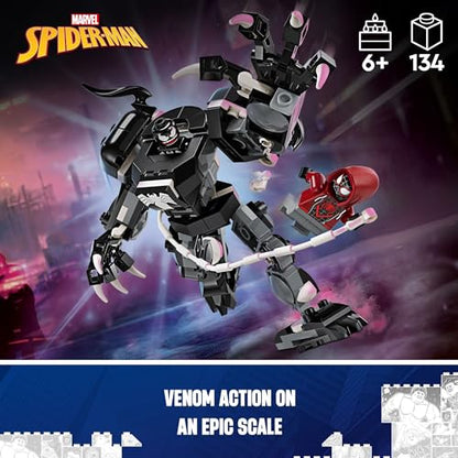 LEGO Marvel Venom Mech Armor vs. Miles Morales, Posable Action for Kids, Marvel Building Set with Minifigures, Travel Toy, Super Hero Battle Gift for Boys and Girls Aged 6 and Up, 76276 - image 4