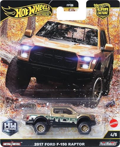 Hot Wheels Premium Car Culture Off Road 1:64 Scale Die-Cast 2017 Ford F-150 Raptor Vehicle with Real Riders Tires & Metal/Metal Body & Chassis - image 16