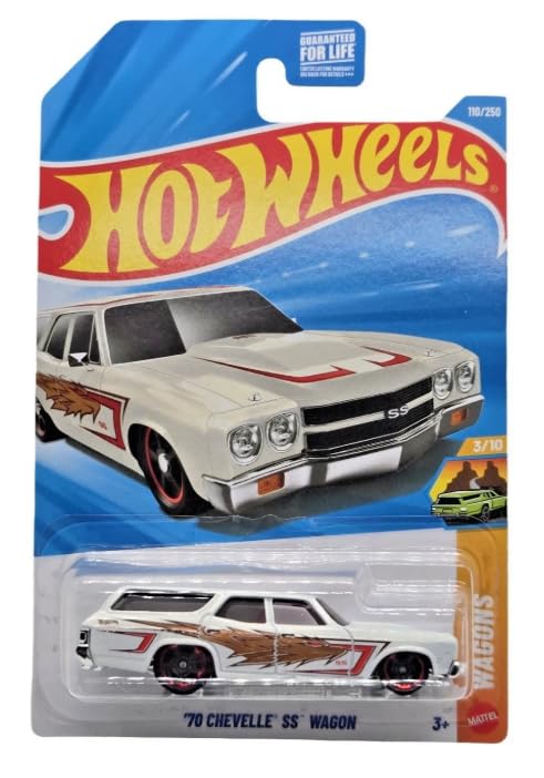 Hot Wheels '70 Chevelle SS Wagon [White] Wagons 3/10, 110/250-1:64 Scale Diecast Toy Vehicle - image 1