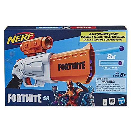 Nerf Fortnite SR Blaster - 4-Dart Hammer Action - Includes Removable Scope and 8 Official Nerf Elite Darts - for Youth, Teens, Adults - image 19