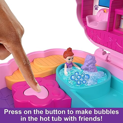 Polly Pocket Compact Playset, Groom & Glam Poodle Set with 2 Micro Dolls, Color Change & Water Play - image 8