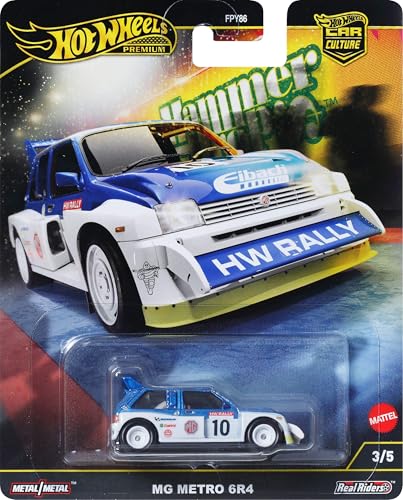 Hot Wheels Premium Car Culture Collectible Toy Car, 1:64 Scale Die-Cast '86 MG Metro 6R4, Hammer Drop Vehicle with Real Riders Tires - image 1
