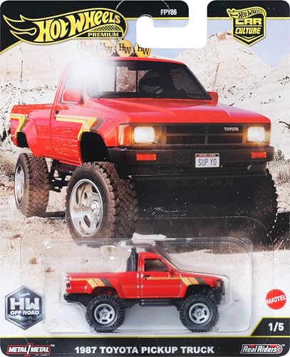 Hot Wheels Premium Car Culture Collectible Toy Car, 1:64 Scale Die-Cast 1987 Toyota Pickup Truck, Off Road Vehicle with Real Riders Tires - image 17