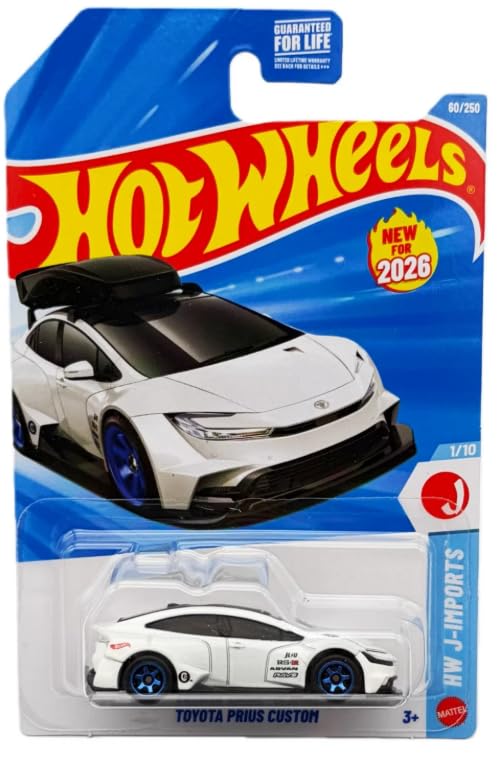 Hot Wheels Toyota Prius Custom (No Roof Rack Variant) [White] J-Imports 1/10, 60/250, New for 2026! 1:64 Scale Diecast Toy Vehicle - image 1