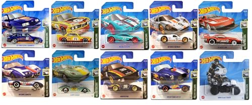 Hot Wheels Retro Racers 10-Pack Die-Cast Vehicles with 1 Sticker, Ages 3+, HKL77-9796 - image 2