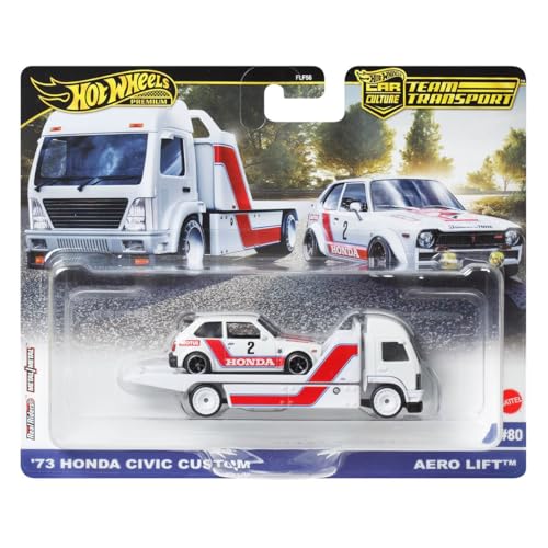 Hot Wheels Team Transport '73 Honda Civic Custom Aero Lift #80, 1:64 Scale Model - image 2