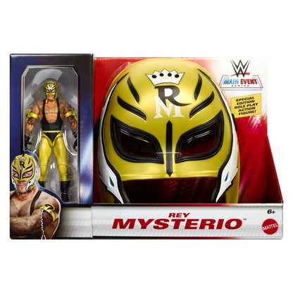 WWE Main Event Series Rey Mysterio Special Edition Role Play Action Figure and Mask Set - image 4