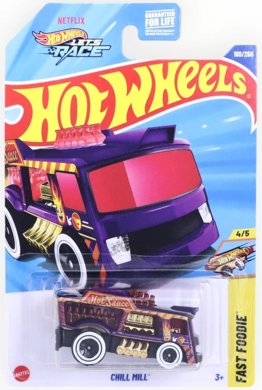 Hot Wheels Chill Mill Treasure Hunt 180/250, Fast Foodie 4/5, Purple Die-Cast Vehicle, Netflix Series - image 1