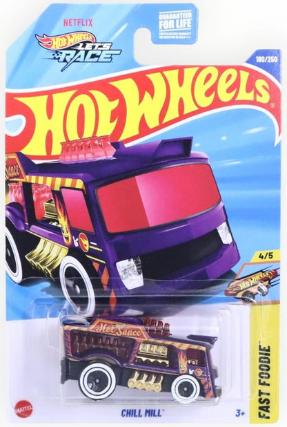 Hot Wheels Chill Mill Treasure Hunt 180/250, Fast Foodie 4/5, Purple Die-Cast Vehicle, Netflix Series - image 1