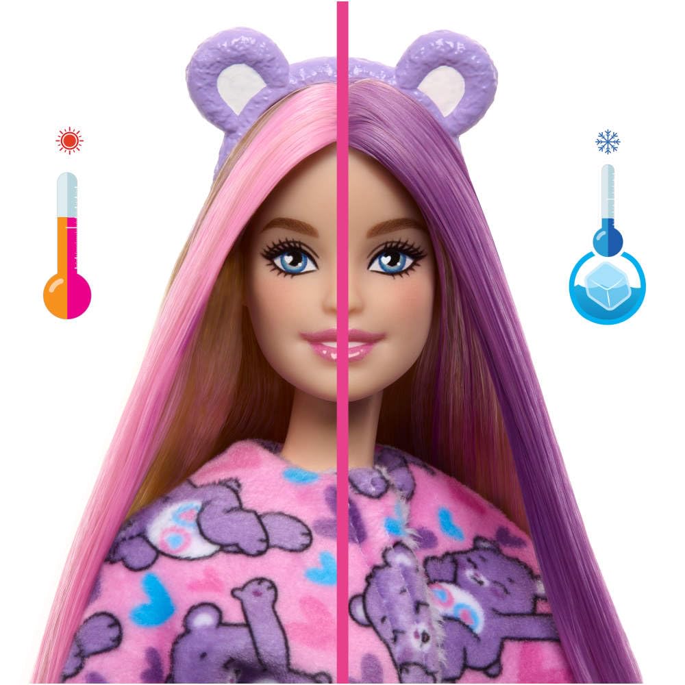 Barbie Cutie Reveal Doll & Accessories, Care Bears Series with Share Bear Plush Costume & 10 Surprises Including Color Change & Mini Bear - image 13