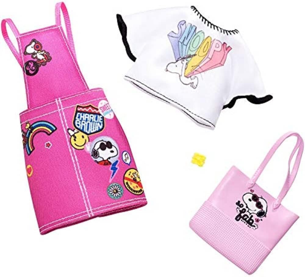 Barbie Fashion Peanuts Character Outfit Set – Bundle of 4 Clothing Packs with Accessories | Fits Most Dolls | Snoopy & Friends Themed Wardrobe | Ages 3+ - image 11