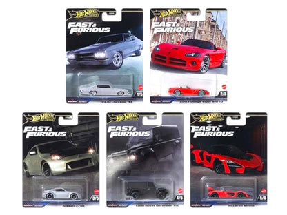 Hot Wheels Fast & Furious Premium Die-Cast Cars Collection, 5-Pack Set, 1970 Chevelle SS, Dodge Viper, Nissan 370Z, Land Rover Defender, McLaren Senna HNW46-956J - image 24