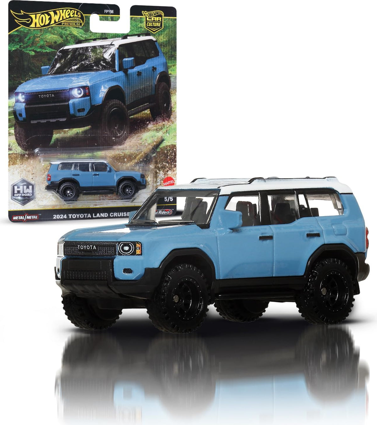 Hot Wheels Premium Car Culture Off Road 1:64 Scale Die-Cast 2024 Toyota Land Cruiser Vehicle with Real Riders Tires & Metal/Metal Body & Chassis - image 3