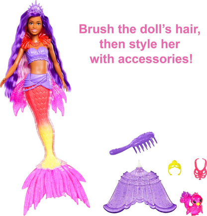Barbie Mermaid Power Doll Set, Barbie "Brooklyn" Fashion Doll with Phoenix Pet & Accessories, Mermaid Toy with Interchangeable Fins - image 7