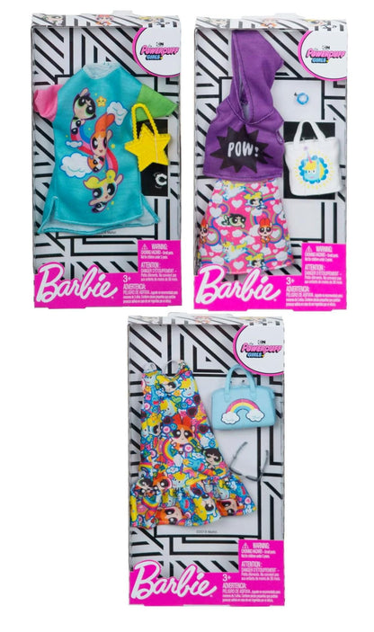 Barbie Fashion Powerpuff Girls Character Fashion Set 3 Inspired Outfits & Accessories for Barbie Dolls, Ages 3+ (Bundle of 3) - image 4