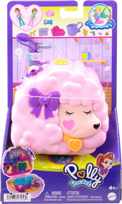 Polly Pocket Compact Playset, Groom & Glam Poodle Set with 2 Micro Dolls, Color Change & Water Play - image 16
