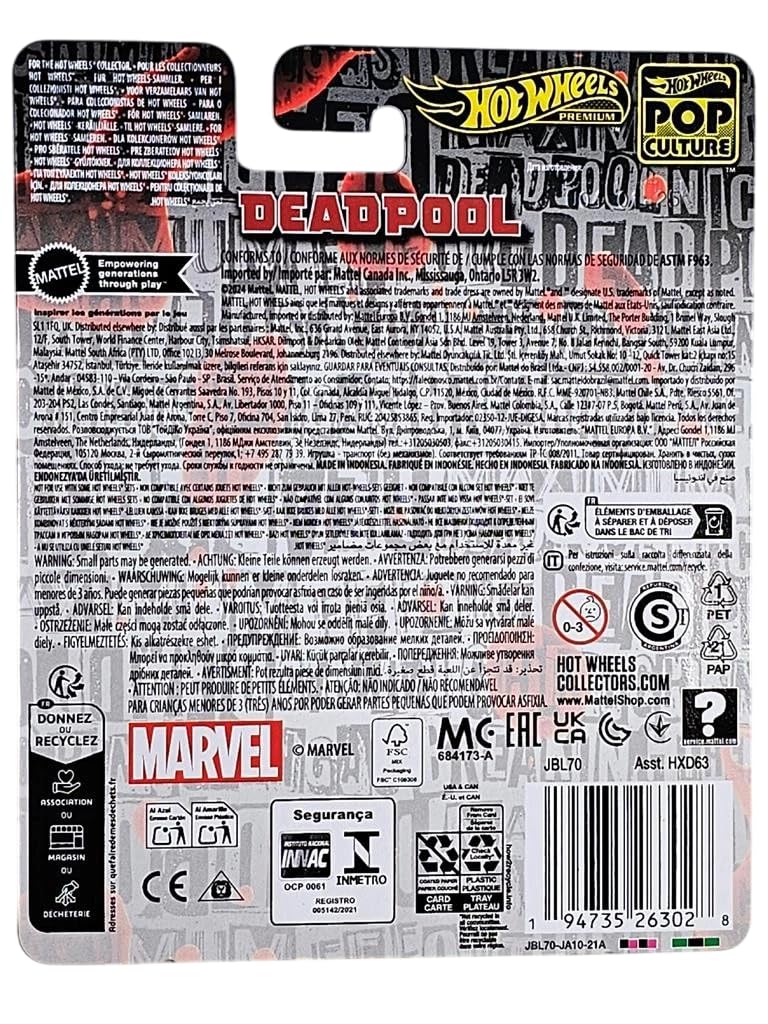 Deadpool Scooter - Marvel Series - Hot Wheels Premium 1/64 Scale - image 4