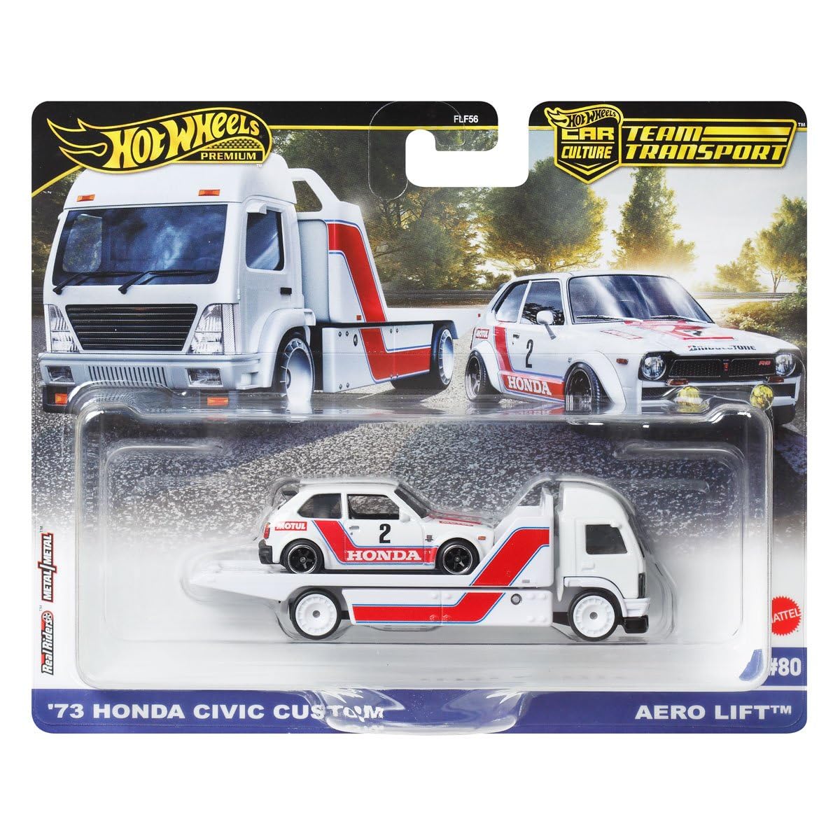 Hot Wheels Team Transport '73 Honda Civic Custom Aero Lift #80, 1:64 Scale Model - image 1