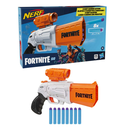 Nerf Fortnite SR Blaster - 4-Dart Hammer Action - Includes Removable Scope and 8 Official Nerf Elite Darts - for Youth, Teens, Adults - image 6