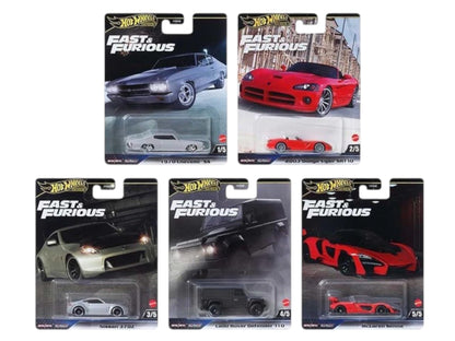 Hot Wheels Fast & Furious Premium Die-Cast Cars Collection, 5-Pack Set, 1970 Chevelle SS, Dodge Viper, Nissan 370Z, Land Rover Defender, McLaren Senna HNW46-956J - image 21