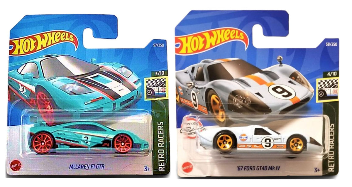 Hot Wheels Retro Racers 10-Pack Die-Cast Vehicles with 1 Sticker, Ages 3+, HKL77-9796 - image 16
