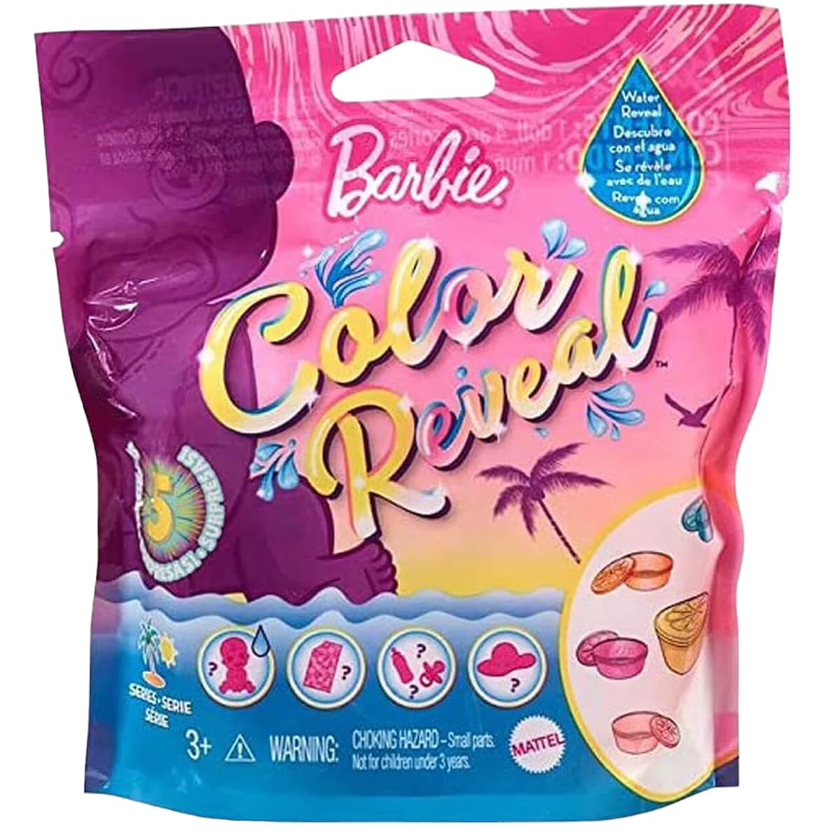 Barbie Color Reveal Baby Doll Sand & Sun Series (Bundle of 3) | 5 Surprise Reveals per Doll, Floatable Fruit Case & Accessories, Ages 3–9 - image 13