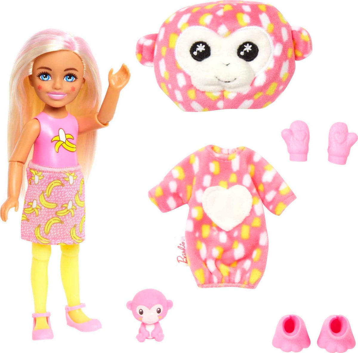 Barbie Cutie Reveal Chelsea Small Doll, Jungle Series Monkey Plush Costume, 7 Surprises Including Mini Pet & Color Change - image 10