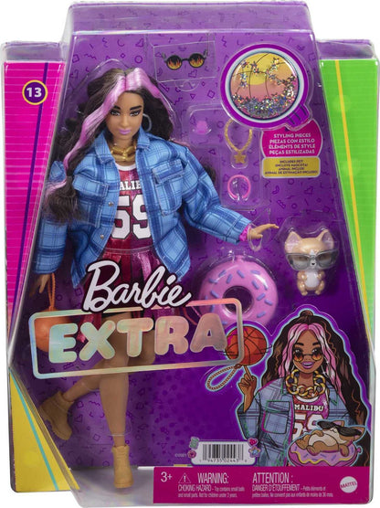 Barbie Extra Doll and Accessories with Pink-Streaked Crimped Hair in Jersey Dress with Pet Corgi - image 18