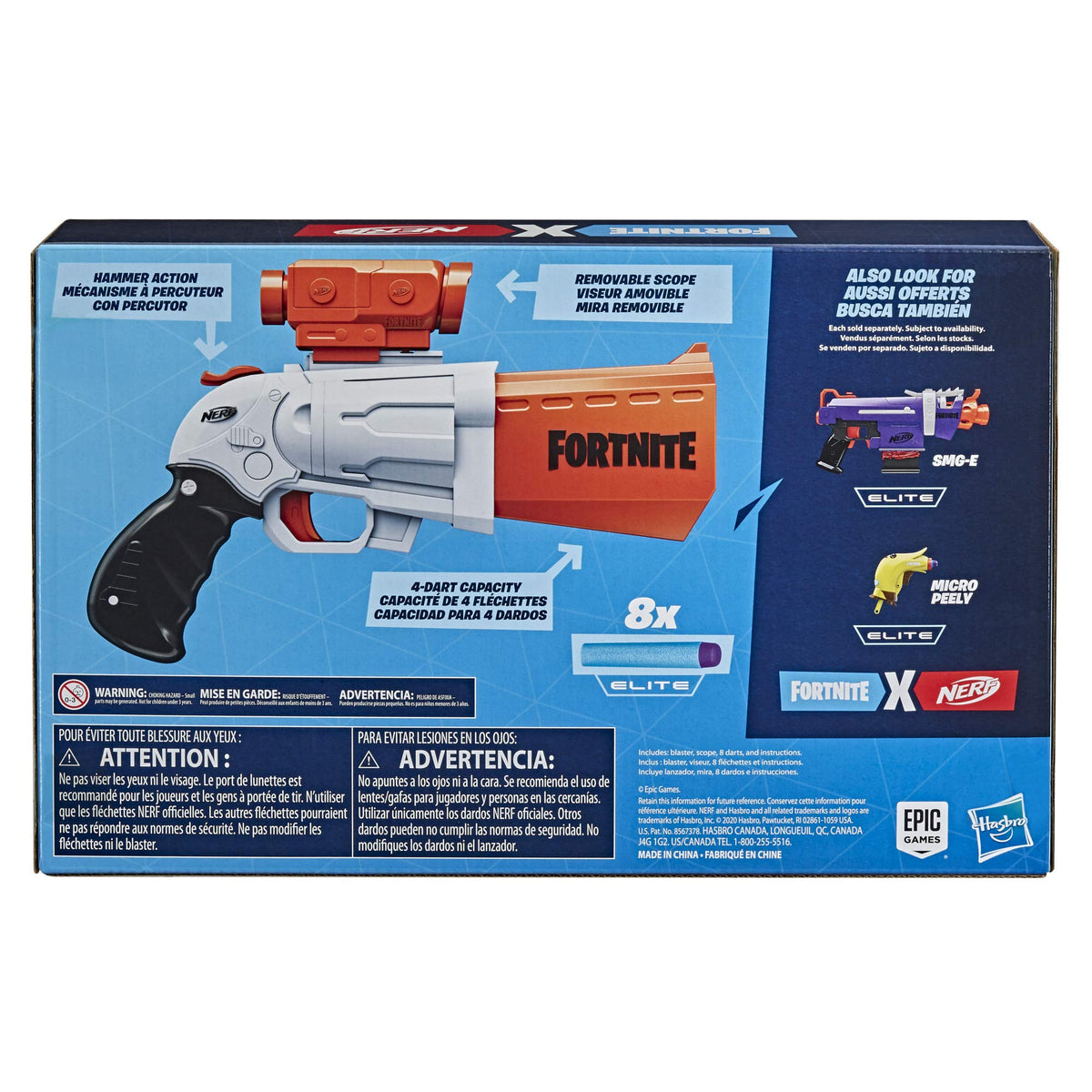 Nerf Fortnite SR Blaster - 4-Dart Hammer Action - Includes Removable Scope and 8 Official Nerf Elite Darts - for Youth, Teens, Adults - image 24