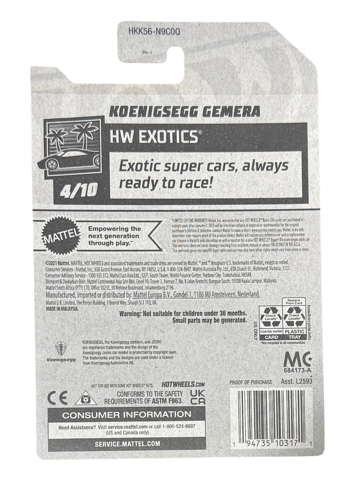 Hot Wheels Koenigsegg Gemera HW Exotics 4/10#188/250 - image 4
