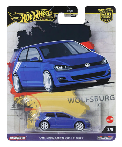 Hot Wheels Premium Car Culture Collectible Toy Car, 1:64 Scale Die-Cast Volkswagen Golf Mk 7, World Tour Vehicle with Real Riders Tires - image 3