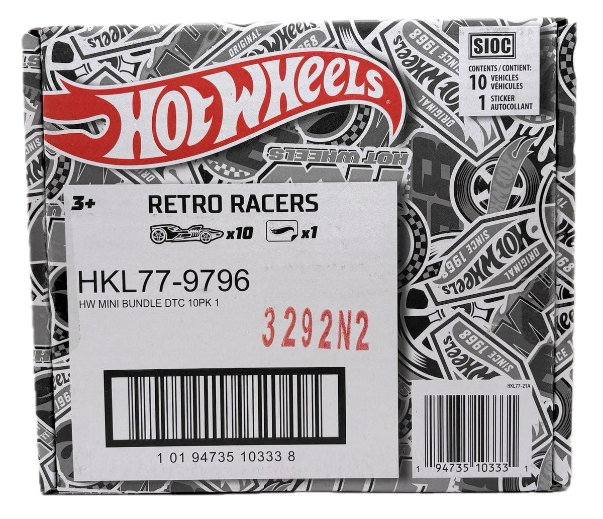 Hot Wheels Retro Racers 10-Pack Die-Cast Vehicles with 1 Sticker, Ages 3+, HKL77-9796 - image 19